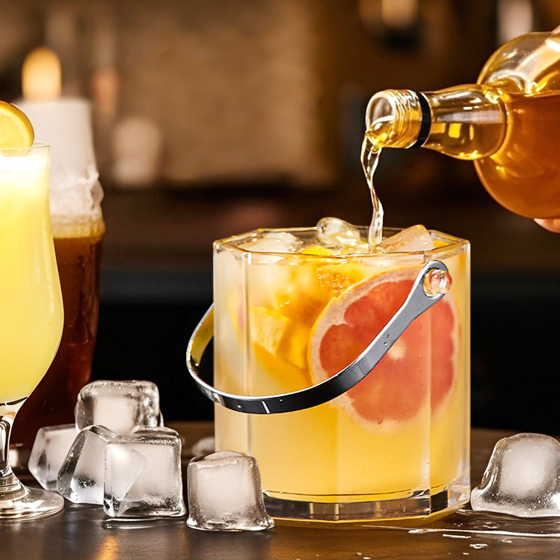 Straight Design Bar Beer Coolere Clear Plastic Wine Ice Bucket