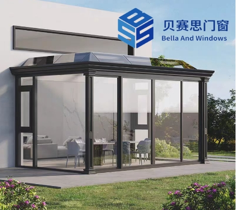 20+ Years Chinese Manufacturer High Quality Prefabricated Aluminum Alloy Greenhouse Beautiful Garden Sunroom with Large Panel Glass