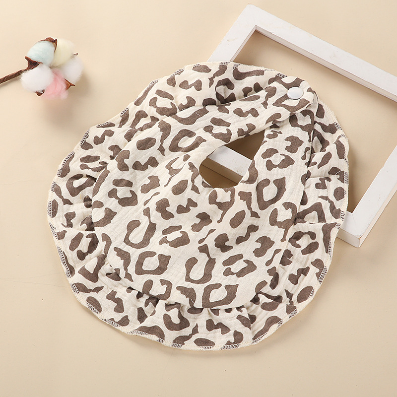 Wholesale Cotton Drool Towel with Ruffled Lace Cotton Gauze Bib