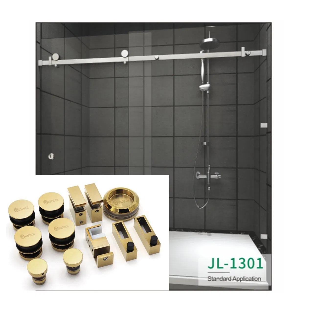 Frameless Shower Enclosure Hardware Sliding Door System Shower Enclosure