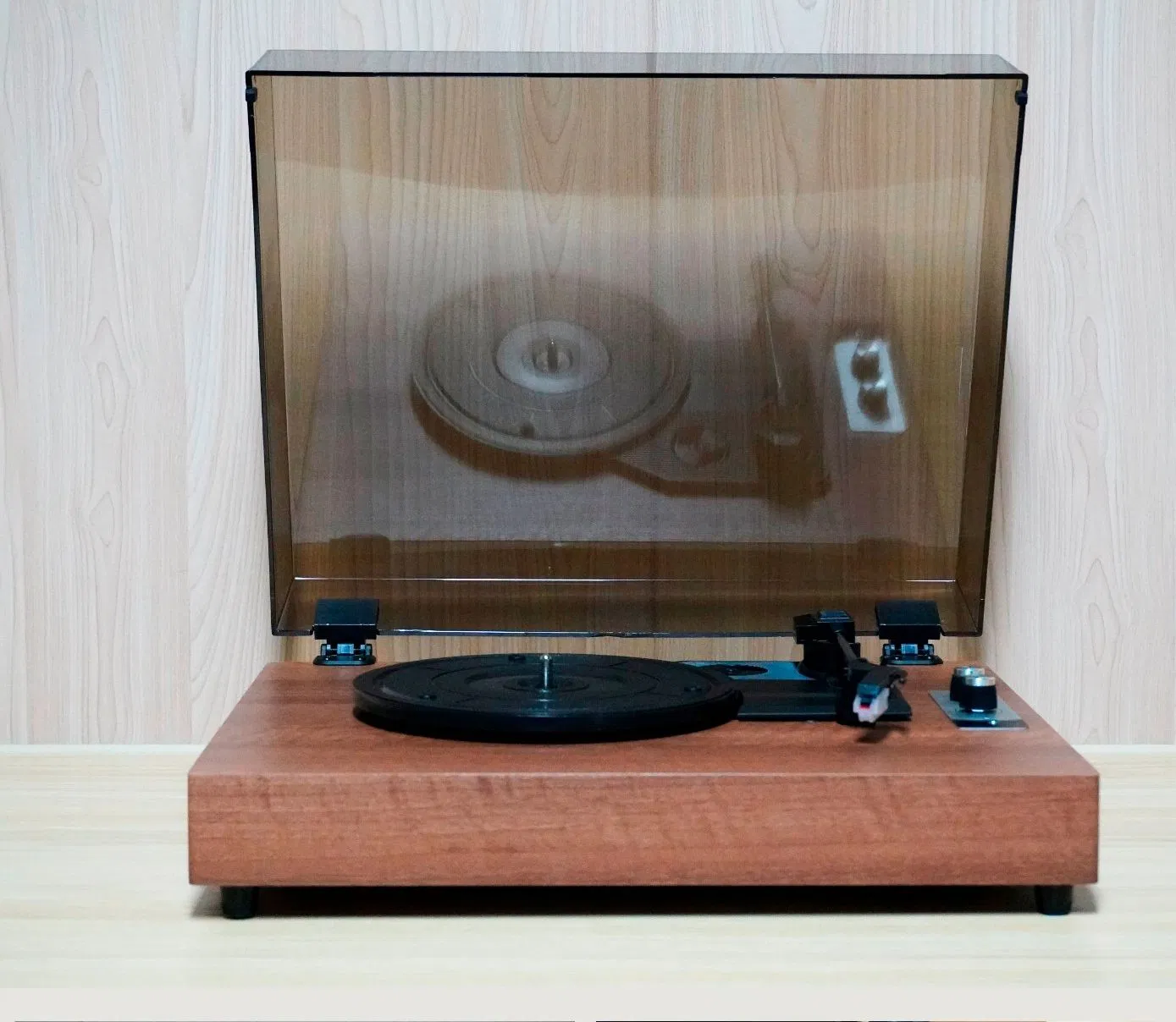 Retro Wooden Built-in Speaker Gramophone Turntable Vinyl Record Player Phonograph Whit Bluetooth Playback and Automatic Stop