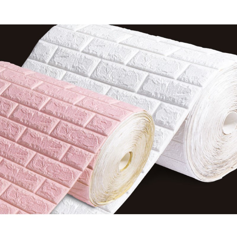 Self-Adhesive Wallpaper Foam Brick Pattern 3D Three-Dimensional Wall Stickers Background Wall Seamless Soft Package Stickers