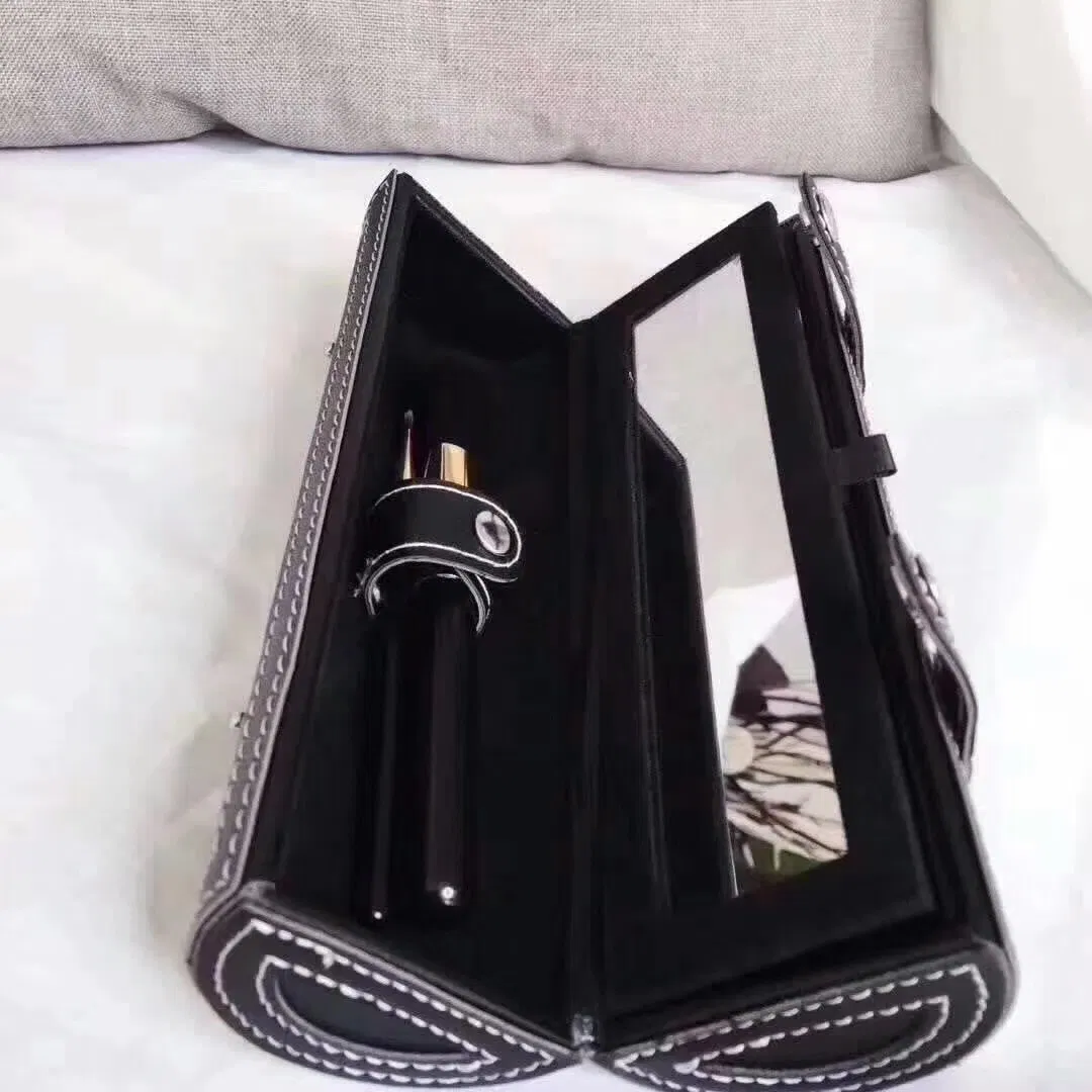 9PCS Black Colors Makeup Brushes Black Wooden Handle in Mirror Bucket