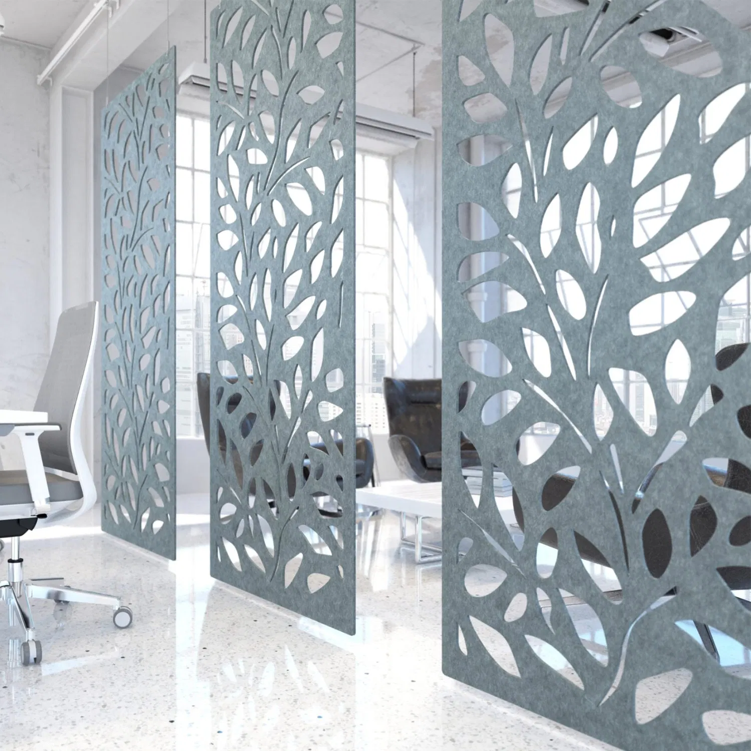 Flexible Room Divider Noise Cancelling Acoustic Hanging Screen Polyester Fiber Soundproof Office Partition