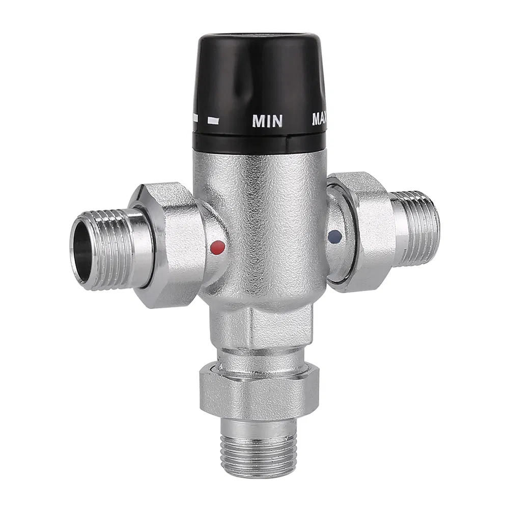 3 Way DN20 Mixing Valve Manifold Male Thread Brass Thermostatic for Solar Water Heater