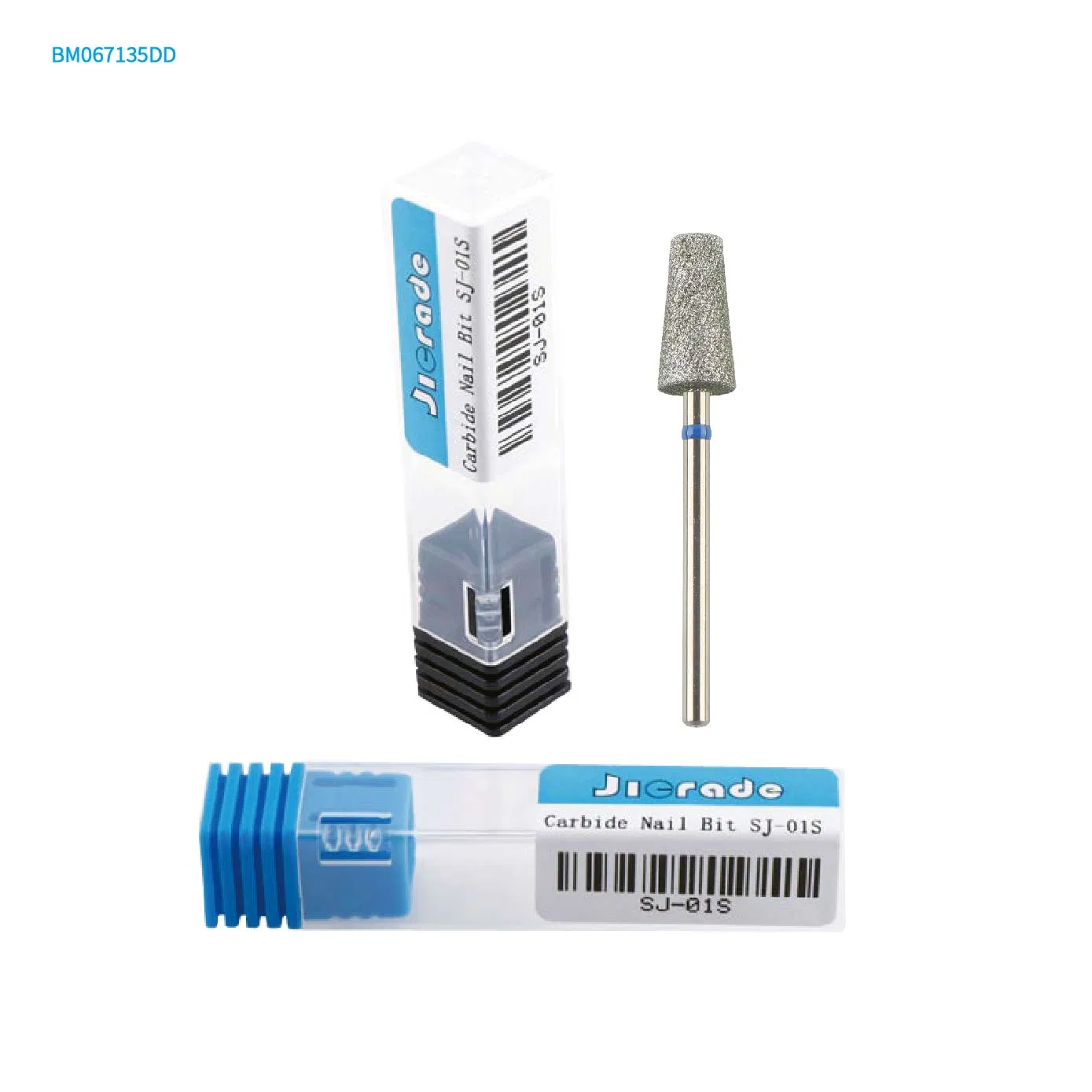 Chip Dust Clogging Free Knurling Head Electroplated Diamond Taper Barrel Nail Drill Bit
