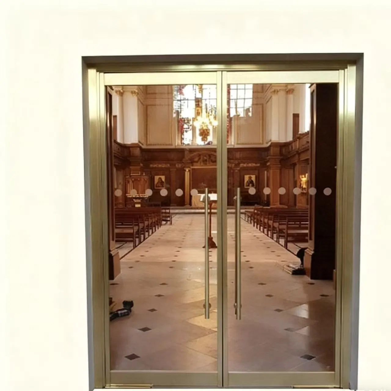 Fire Rated Glass Door Ingle & Double Fireproof Door with Stainless Steel