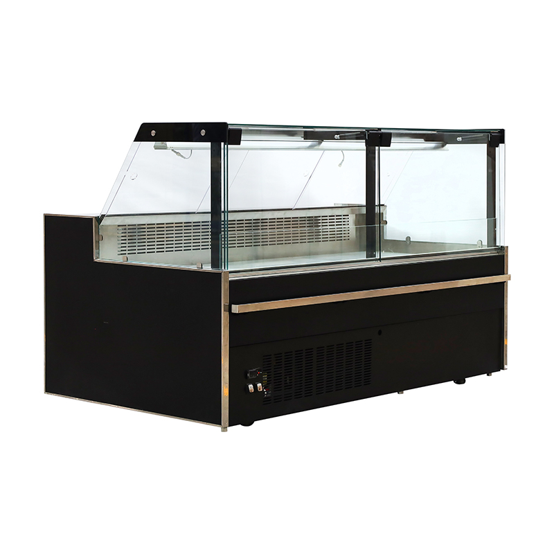 Plug-in Supermarket Environmental Friendly Display Refrigerator Right Angle Glass Deli Showcase Restaurant LED Light Meat Fridge