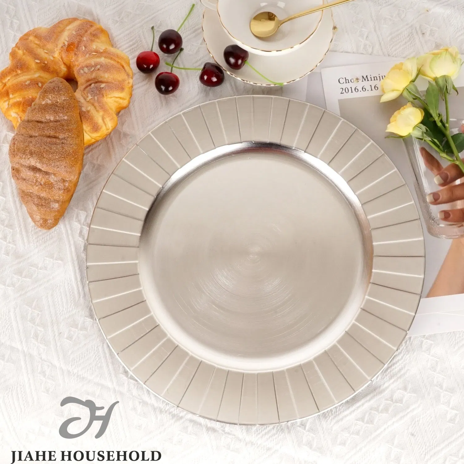 European Vintage Embossed Charger Plate