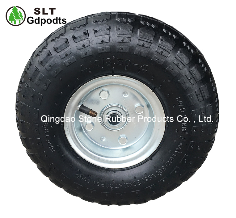 260X85 Inflatable Rubber Wheels with Tyre and Tube for Tool Carts with Zinc Metal Rim