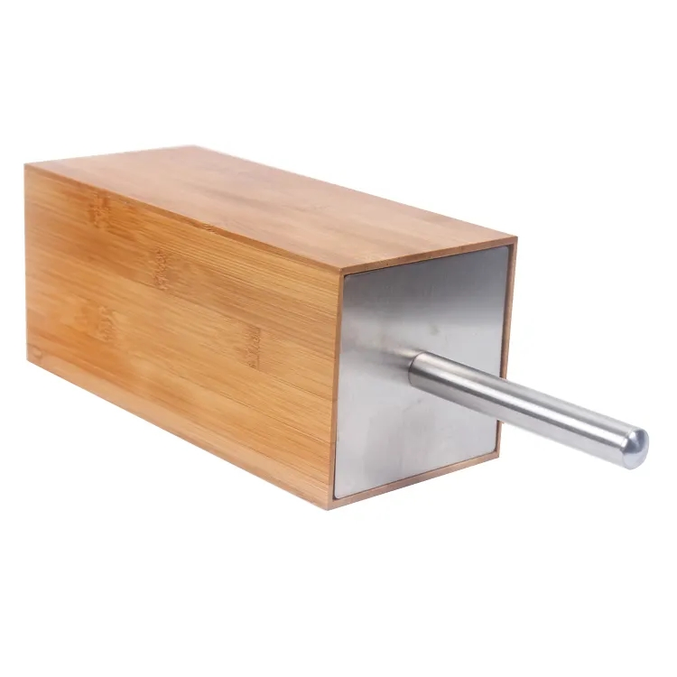 Ёршик для унитаза с держателем из бамбука и нержавеющей стали