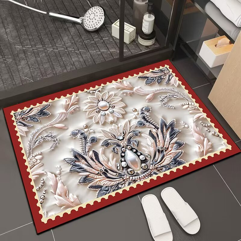 Diatomaceous Earth Bath Mat Non Slip Soft and Super Absorbent Diatomite Bathmat Carpet Quick Dry Door or Kitchen Bathroom