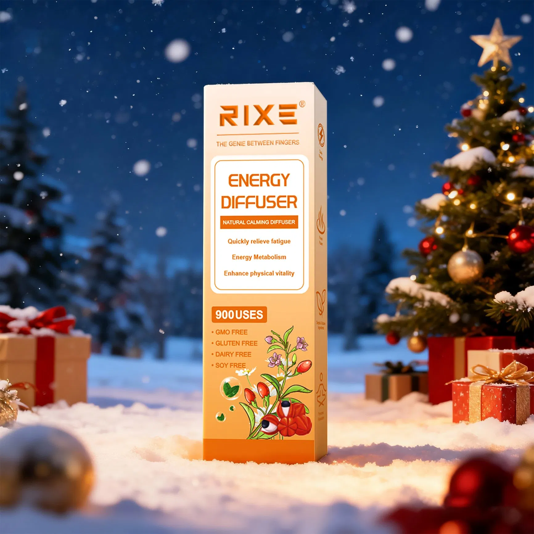 Herbal Diffuser Pen with Extracts of Mullein, Thyme and Mint for Lung Cleansing, Breathing Improvement, Oral Air Freshening and Quitting Bad Habit - 900 Uses