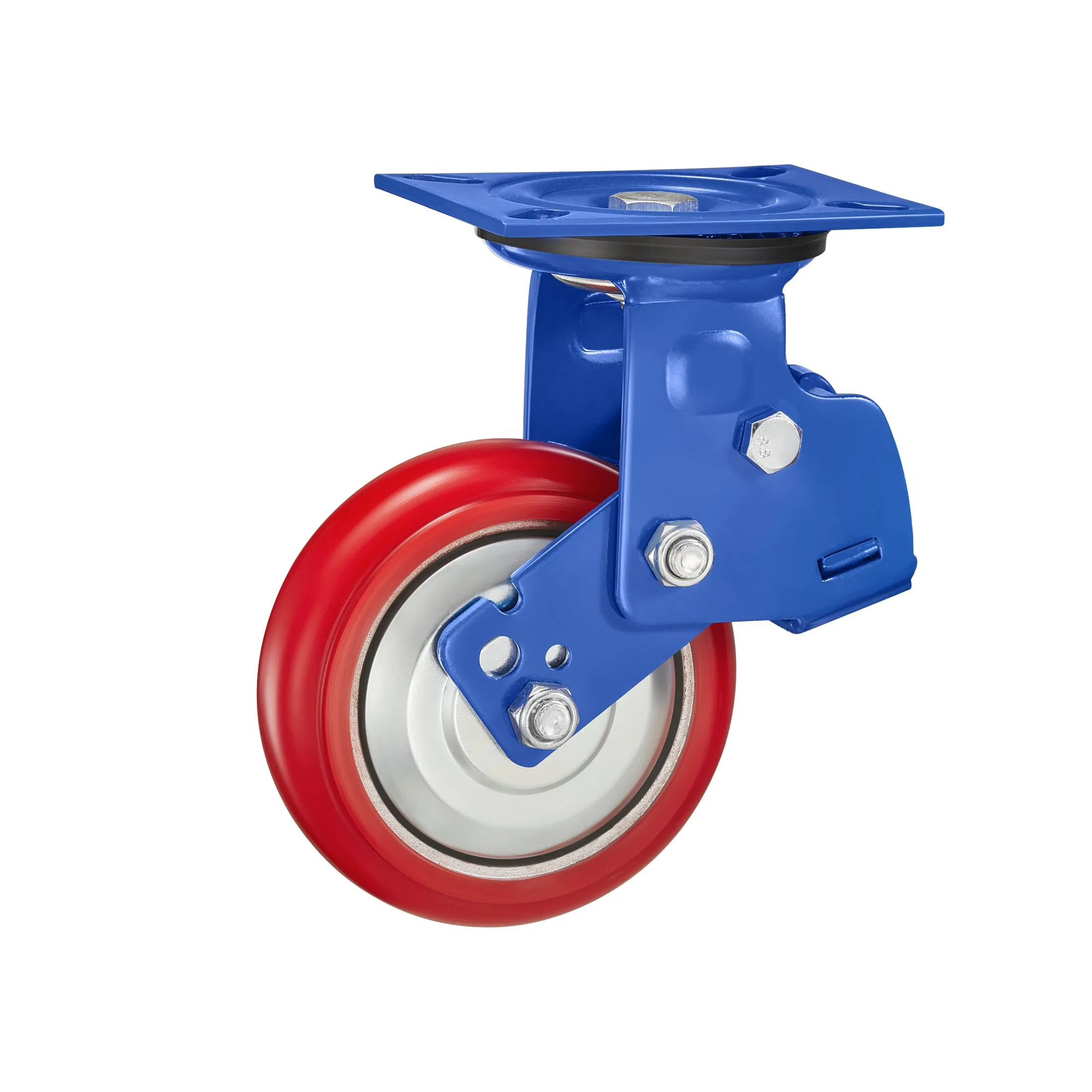 125mm150mmheavy Duty PU Double Springs Swivel Locking Shockproof Caster