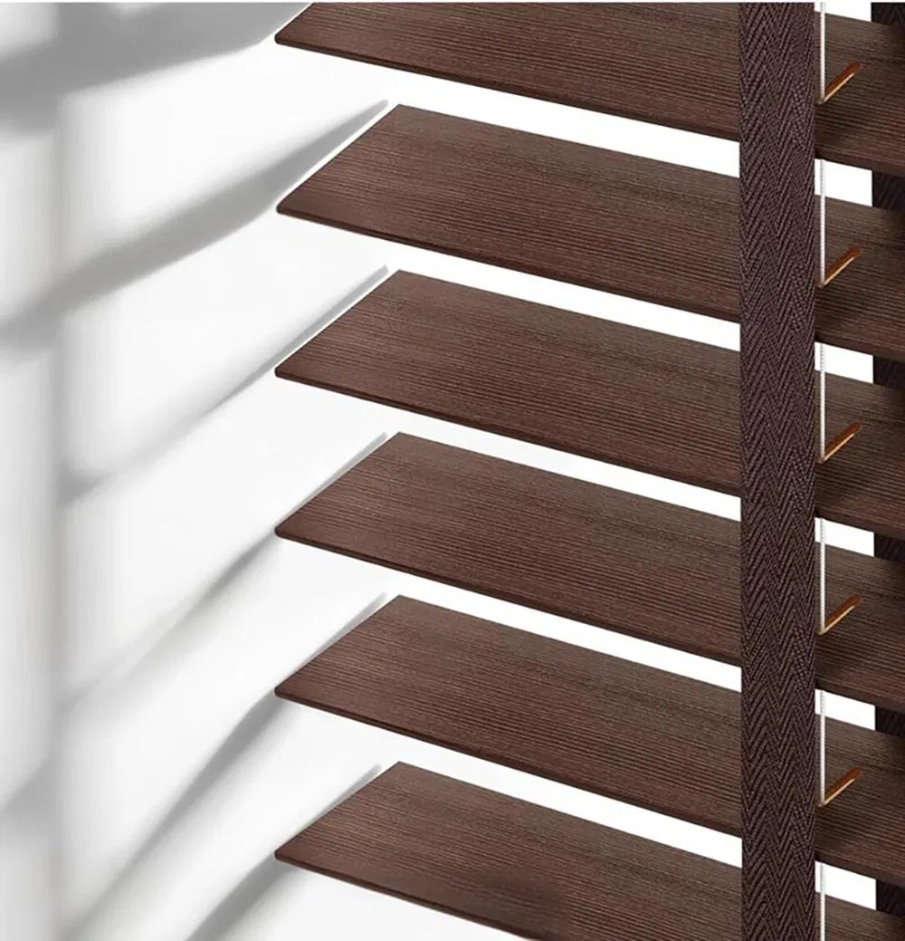 New Chinese Style Shade Solid Wooden Blinds Cordless Venetian Mini Blinds