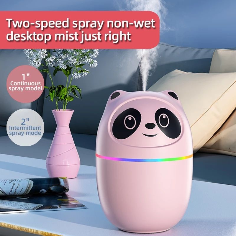 Wholesale Gift 220ml Portable Cute USB Mini Panda Air Humidifier