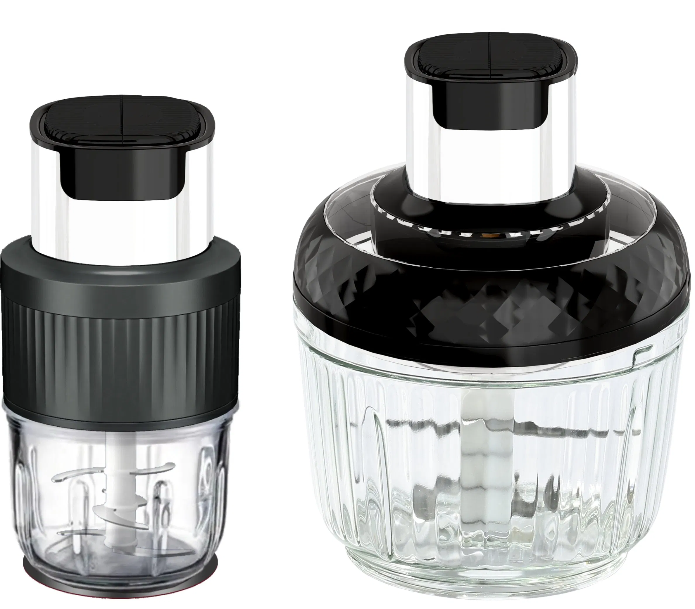 Jewin Electric 250W Mini Meat Grinder 2.5L with 0.3L Small Meat Chopper Cup 2 Speeds Glass Bowl for Garlic Vetables Grinding