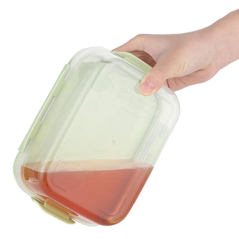 Portable 3-Piece Reusable Plastic Lunch Box for Easy Storage