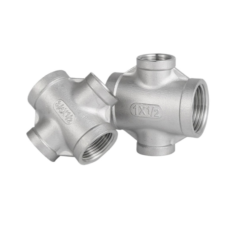 150# Equal 4-Way Cross SS304 Female Thread Pipe Fitting