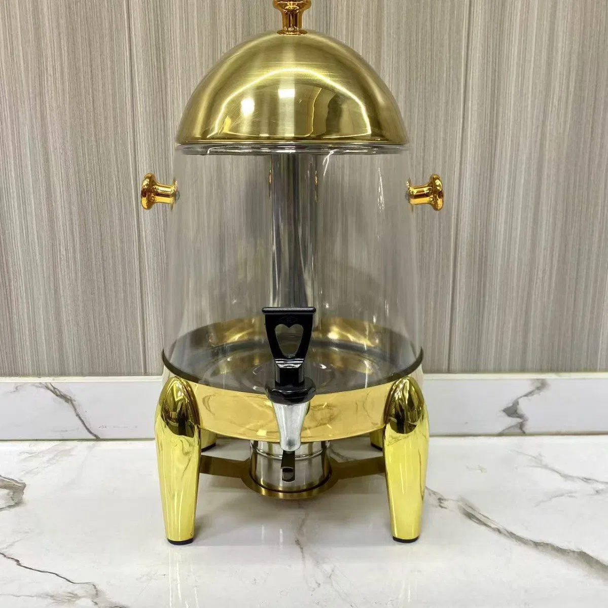 Gold 12L Stainless Steel Visible Juice Dispenser PC Barrel Coffee Urm