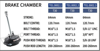 Воздушный тормозной камерный усилитель T30 Long Stroke для грузовиков и автобусов 4231070500