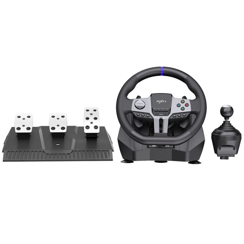 New Pxn V9 Gen2 Vibration Racing Simulator Pedals and Shifter Gaming Steering Wheel Set for PC/PS3/PS4/xBox One Game Accessories