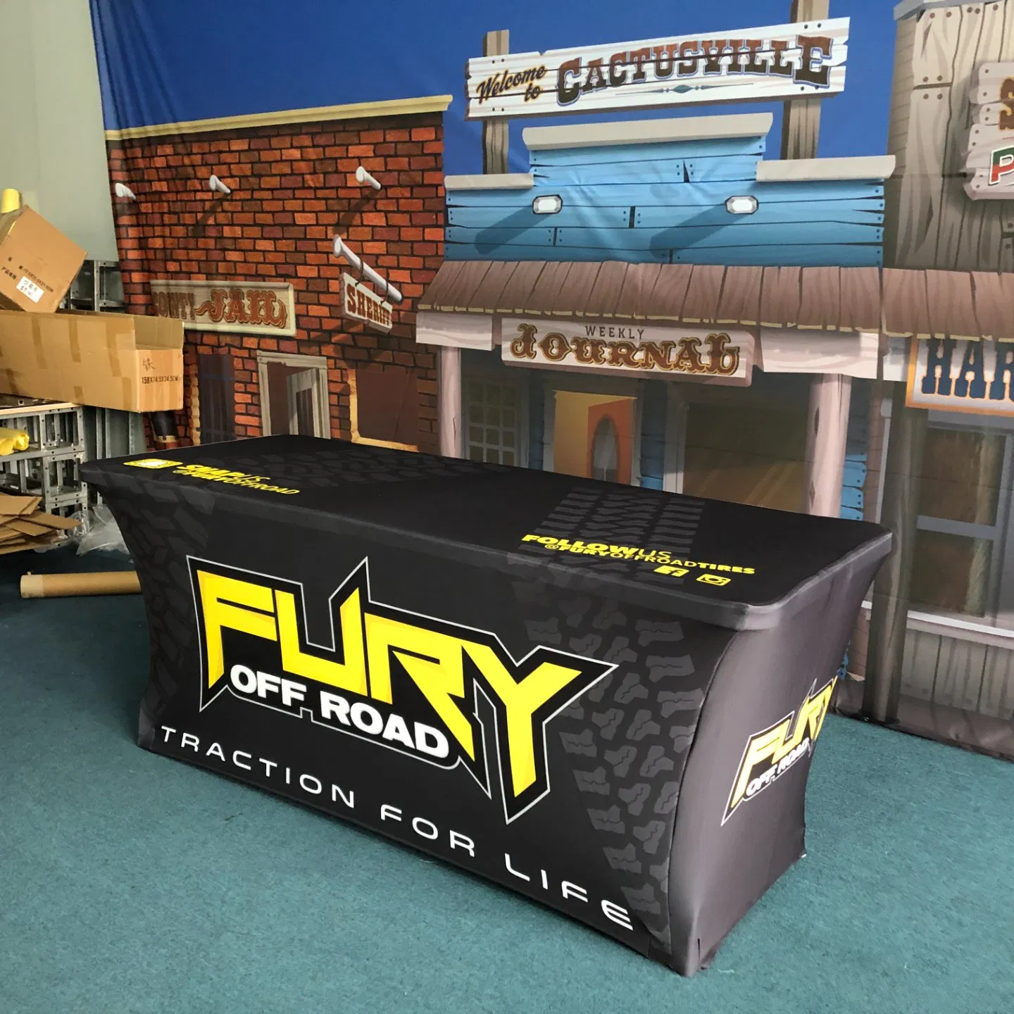 High Quality 4FT 5FT 6FT 8FT Tablecloth Booth Polyester Table Throw Custom Table Cover Cloths