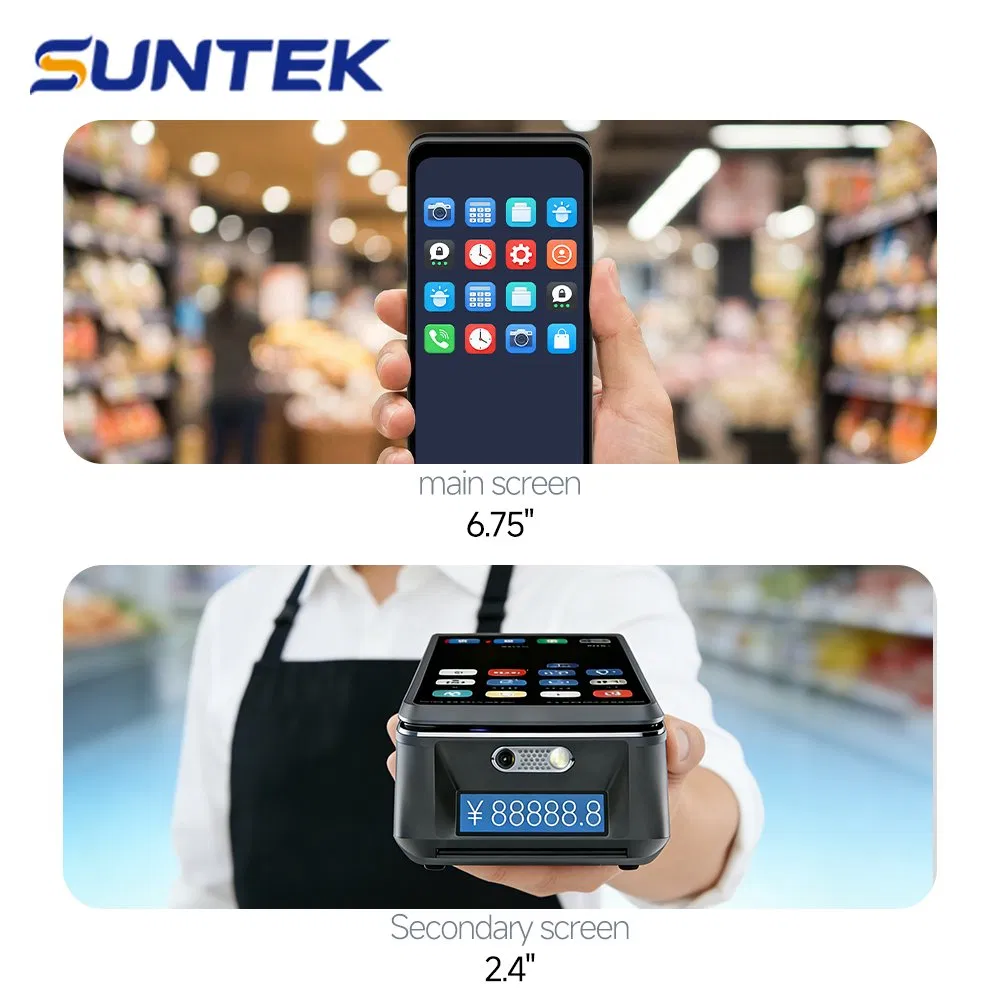 6.75-Inch Mobile POS Android 15 POS Machine with NFC Qr Code Payment Scanner 4G Handheld POS System with Printer Stock