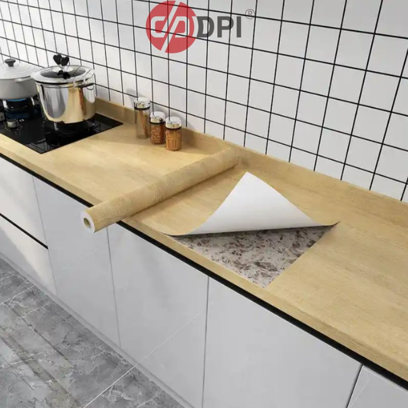 Плёнка с текстурой дерева, тиснением и УФ-печатью