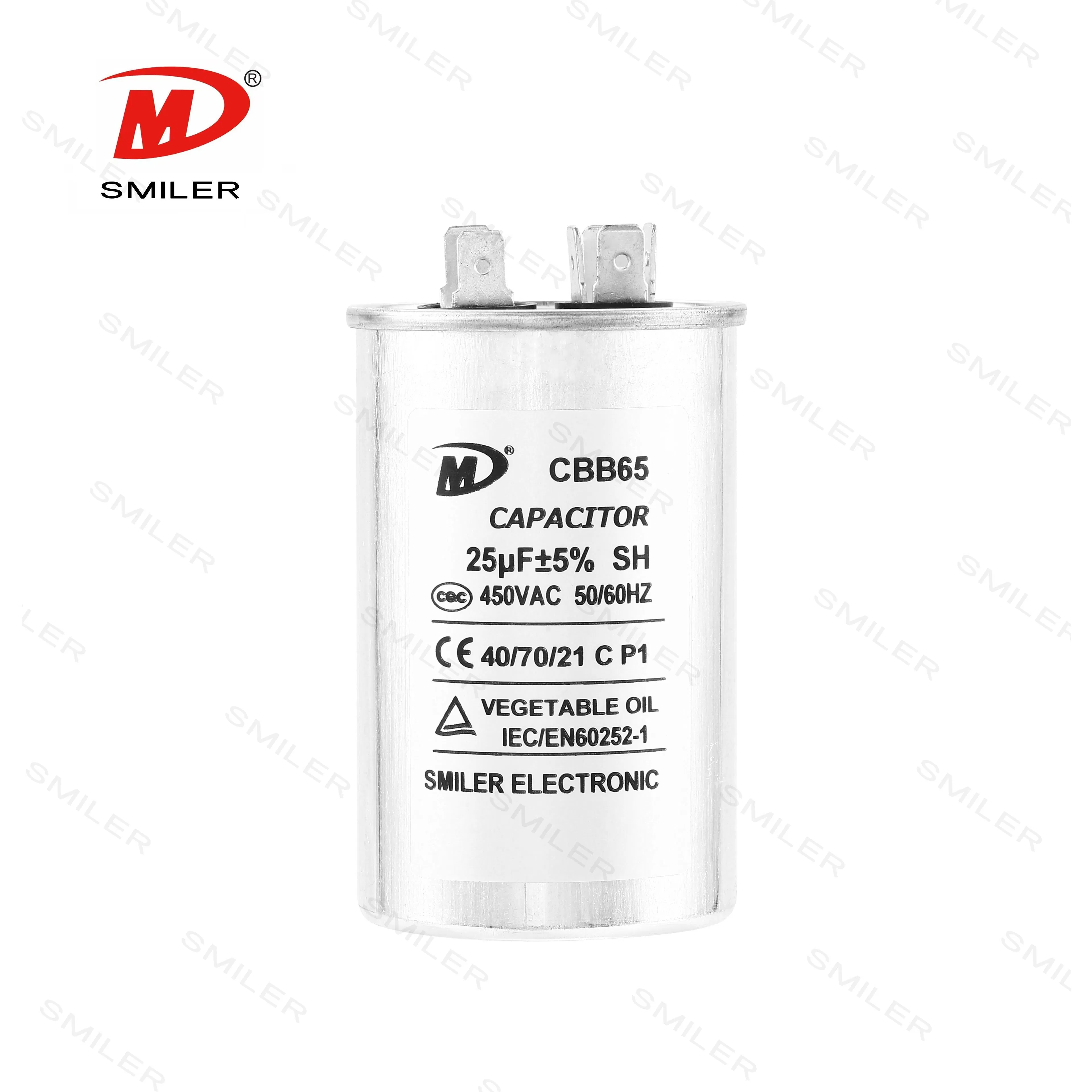 Smiler Cbb65 Sh Capacitor 40 70 21 Air Conditioner Parts Cbb65 AC Motor Run Capacitor Smiler
