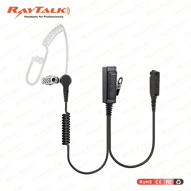 Surveillance Kit Handsfree Acoustic Tube Two Way Radio Earpiece Lapel Microphone