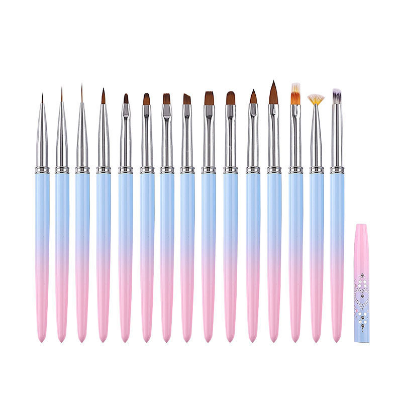 Factory Price 15 Sets of Gradient Nail Brush