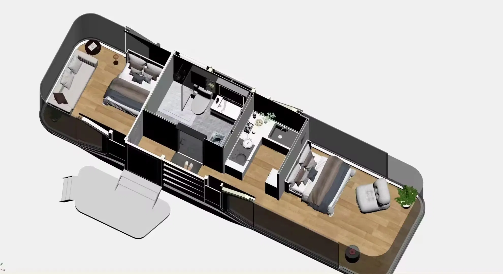 Modern Luxurious Camping Capsule Prefabricated House Steel Space Capsule with Intelligent System for Villas