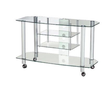Glass TV Stand for 32 to 50 Inch with Wheels