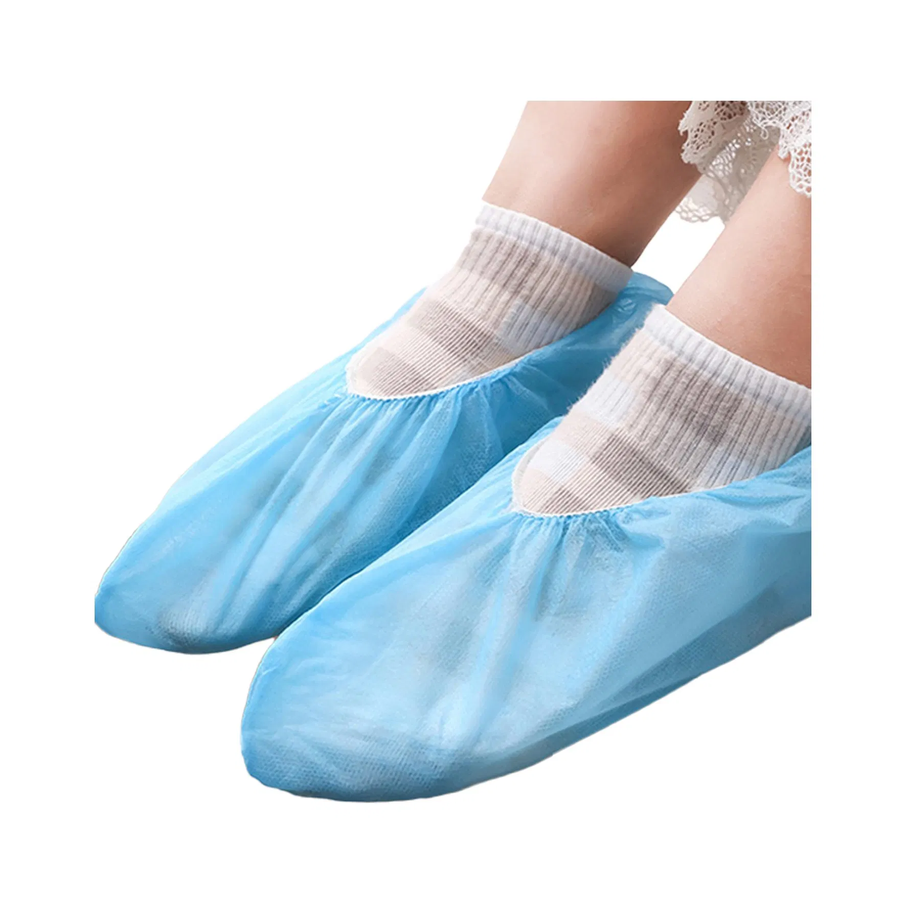 Wholesale Women White Woven Black Sock Covers The Solid Disposable Socks