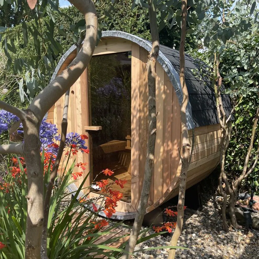 Премиальная бочкообразная сауна для сада