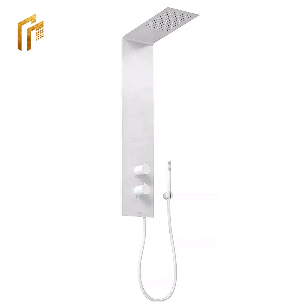 Factory Direct Price Double Handle Gym Brushed Brass Body Faucet Mixer Tap Column Bathroom Shower Panel