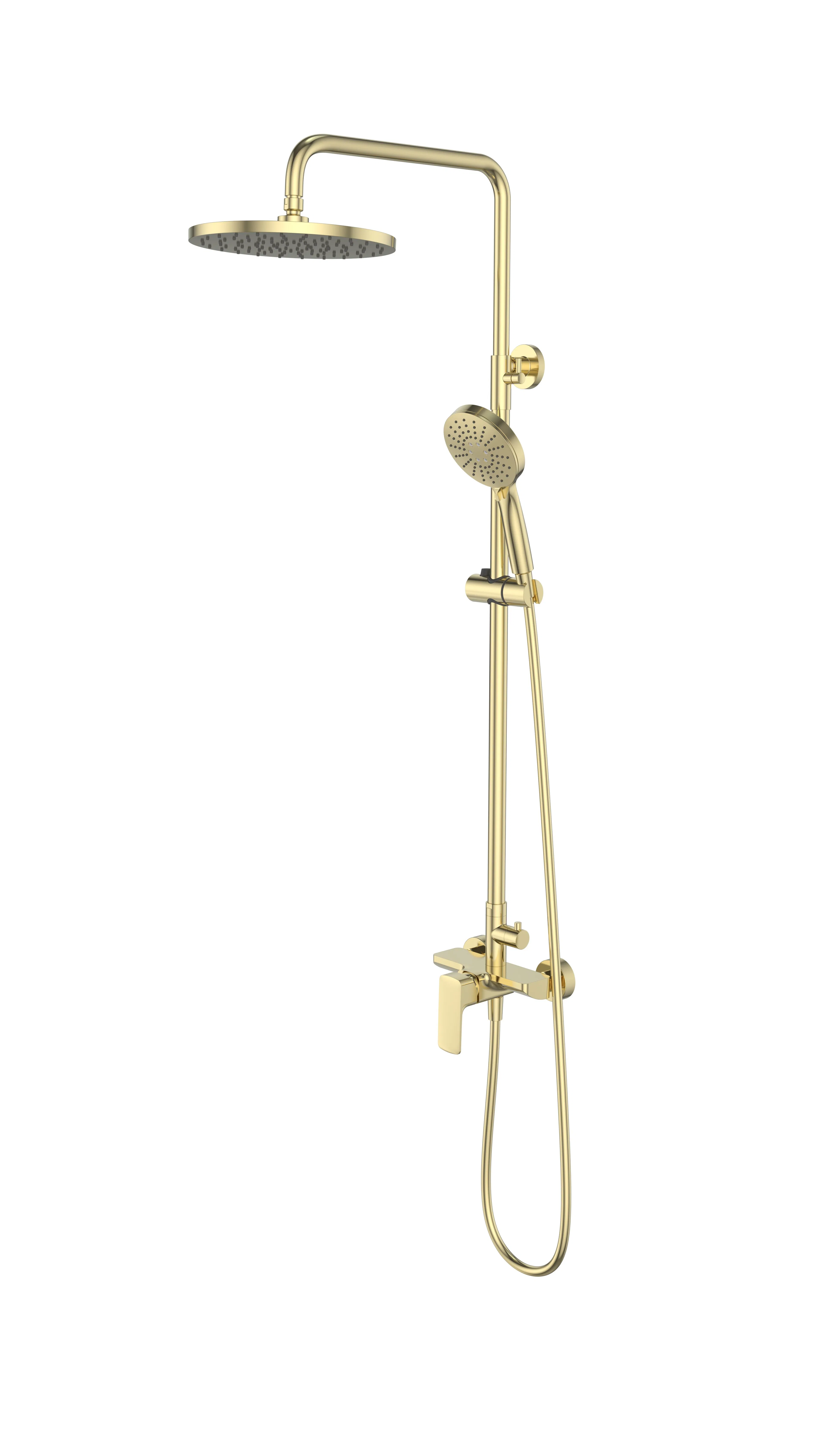 Душевая система Brushed Gold с регулируемым кронштейном