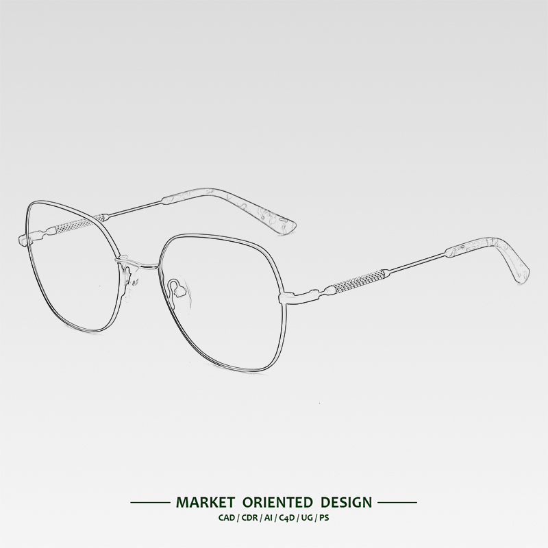 New Arrival Super Slim Thin Lightweight High Quality Geometric Metal Acetate Designer Fashion Eyewear for Women Men