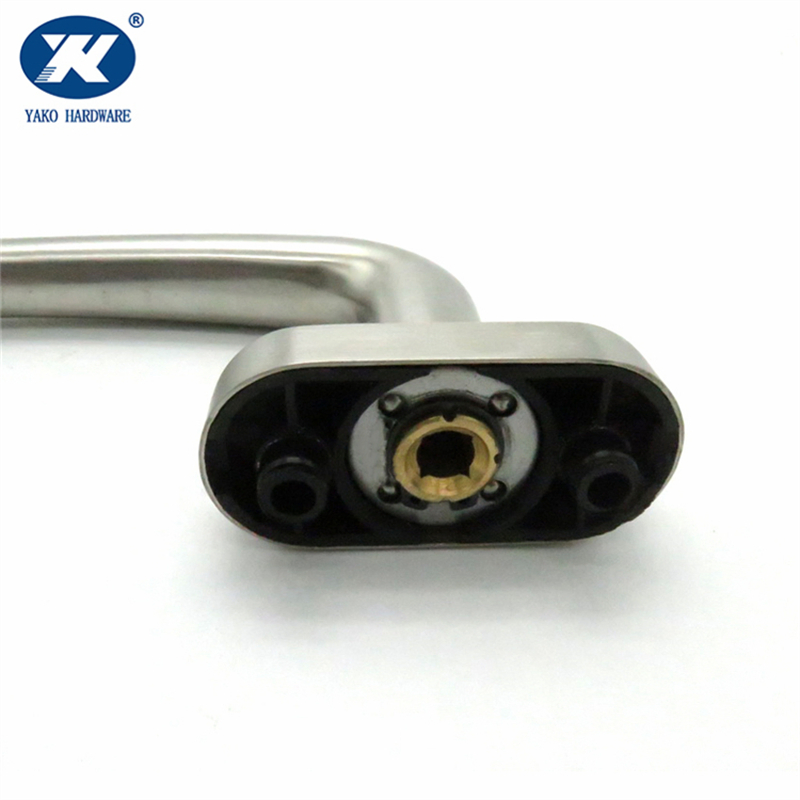 L Shape Oval Plastic Base Stainless Steel Window Handle