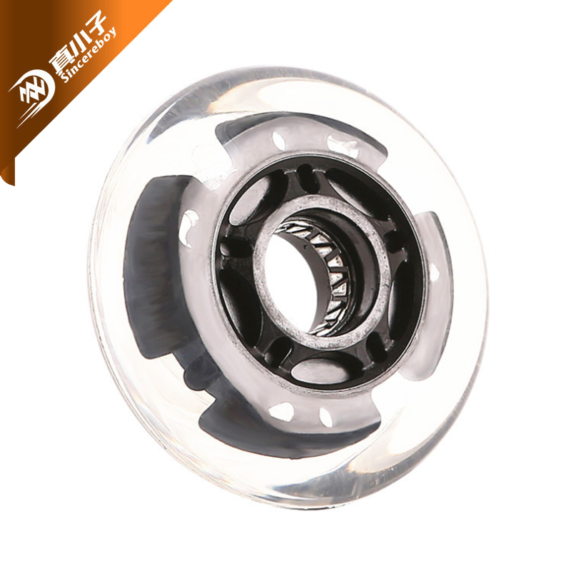 PU Flash Wheel Inline Skates Wear-Resistant Silent Transparent PU Flash Wheel 80*24mm