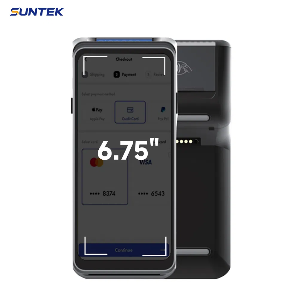 Suntek Touch Screen NFC Mobile POS for Bookstores High-Tech with Barcode Scanning