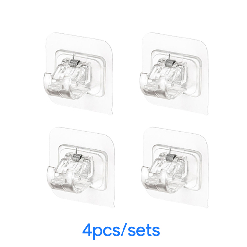 Nail-Free Adjustable Curtain Rod Holder Clamp Hooks