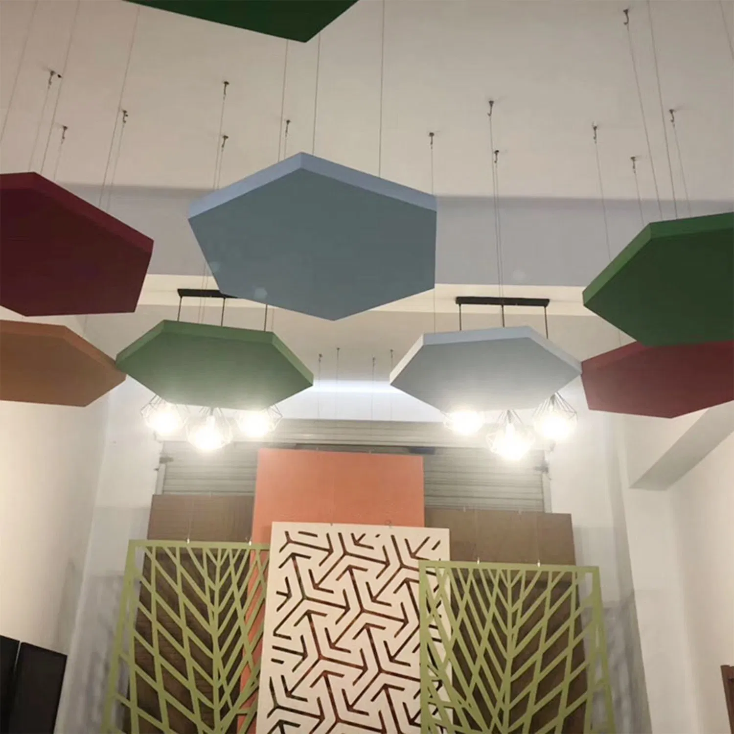 Art Acustic Panel Absorber Board 3D Wall Felt Soundproof Decorative Hexagon Pet Polyester Fiber Acoustic Panels for Office