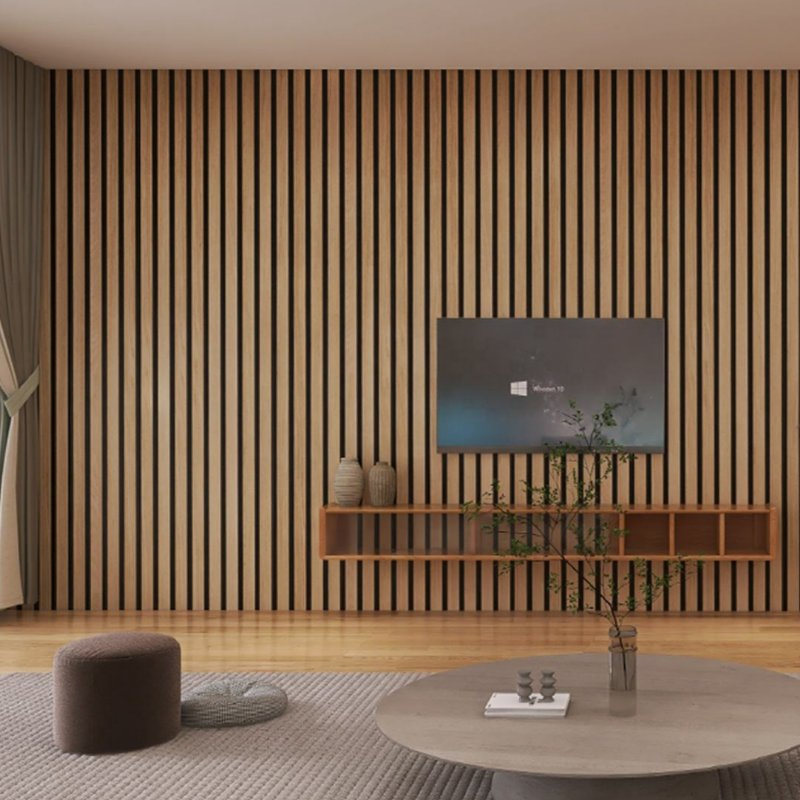Homes Decorations Wall Panel Boards Sound Proofing Wooden Slat Polyester Acoustic Panel