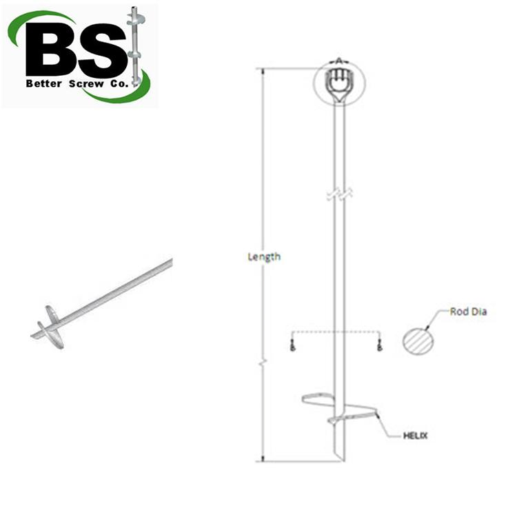 Ground Screw OEM Galvanized Helical Pier