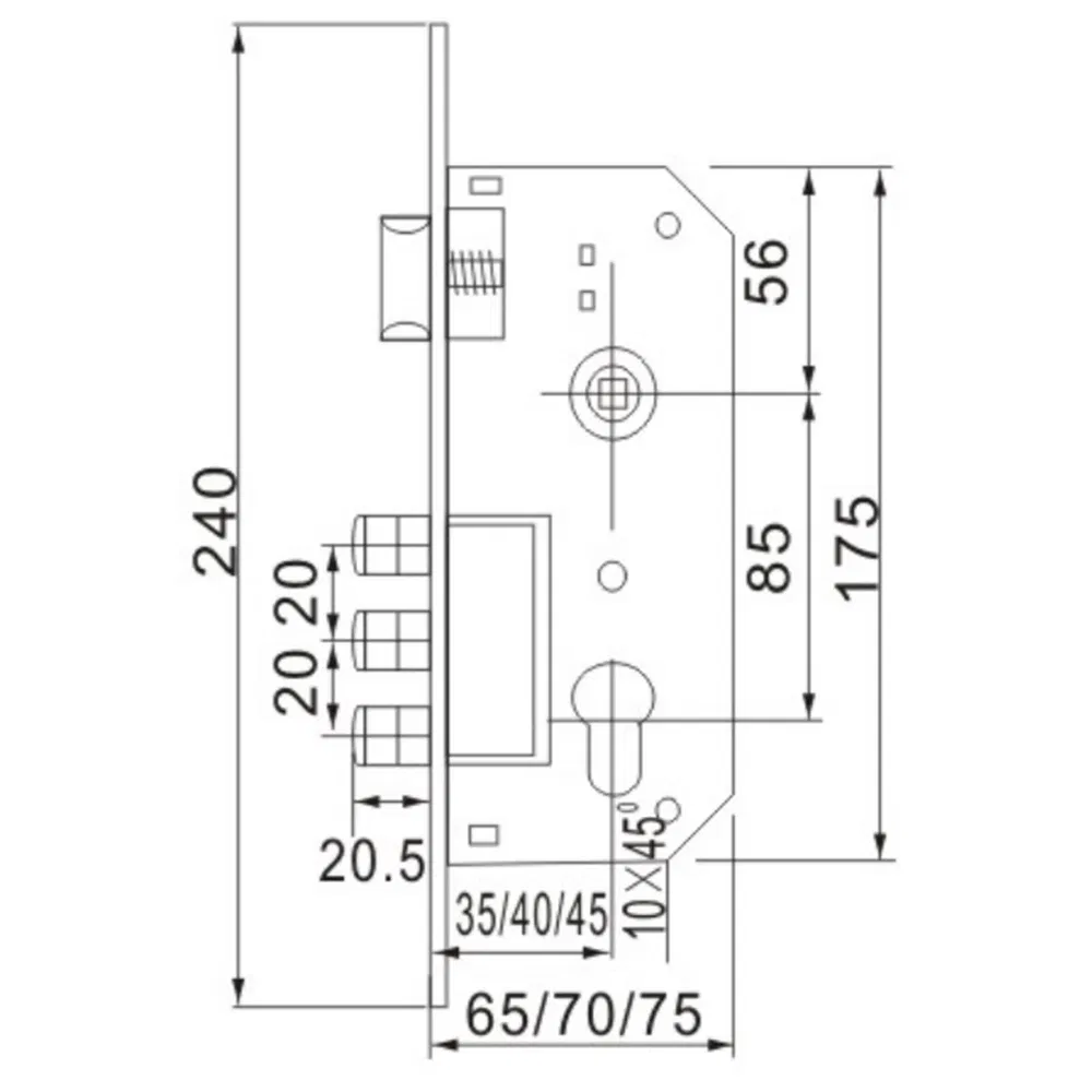 Anti-Theft Door Cylinder Lock, Commercial-Grade Door Body Lock Core