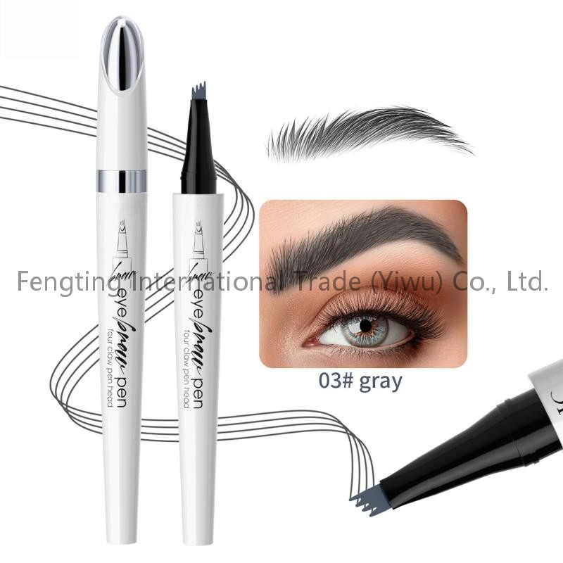 4 Fork Tip Private Label Eyebrow Pencils Against Water Black Brown 4-Point Microblading Pen for Eyebrow Tattoo