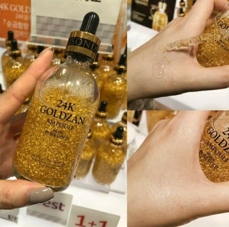 Korea Hot Sale 24K Goldzan Ampoule 99.9% Pure Gold Face Essence 100ml