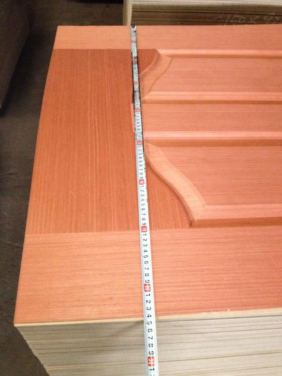 Sapeli Engineer Veneer Moulded HDF Door Skin for Decoretion
